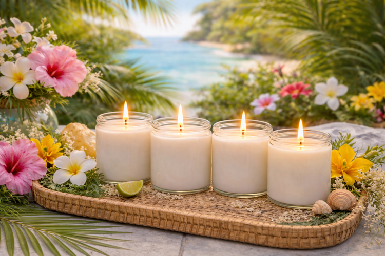 Palm Tree Garden Candle Collection | Tropical Floral Candles & Botanical Scents