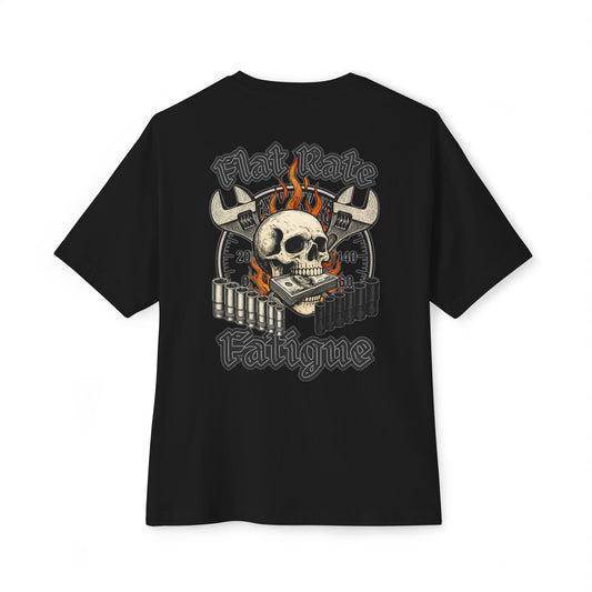 Flat Rate Fatigue Mechanic T-Shirt | Skull Speedometer Graphic | Shop Life Tee