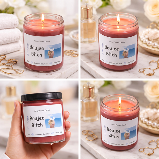 Boujee B!tch Soy Candle – Fresh Floral & Musk Luxury Scent