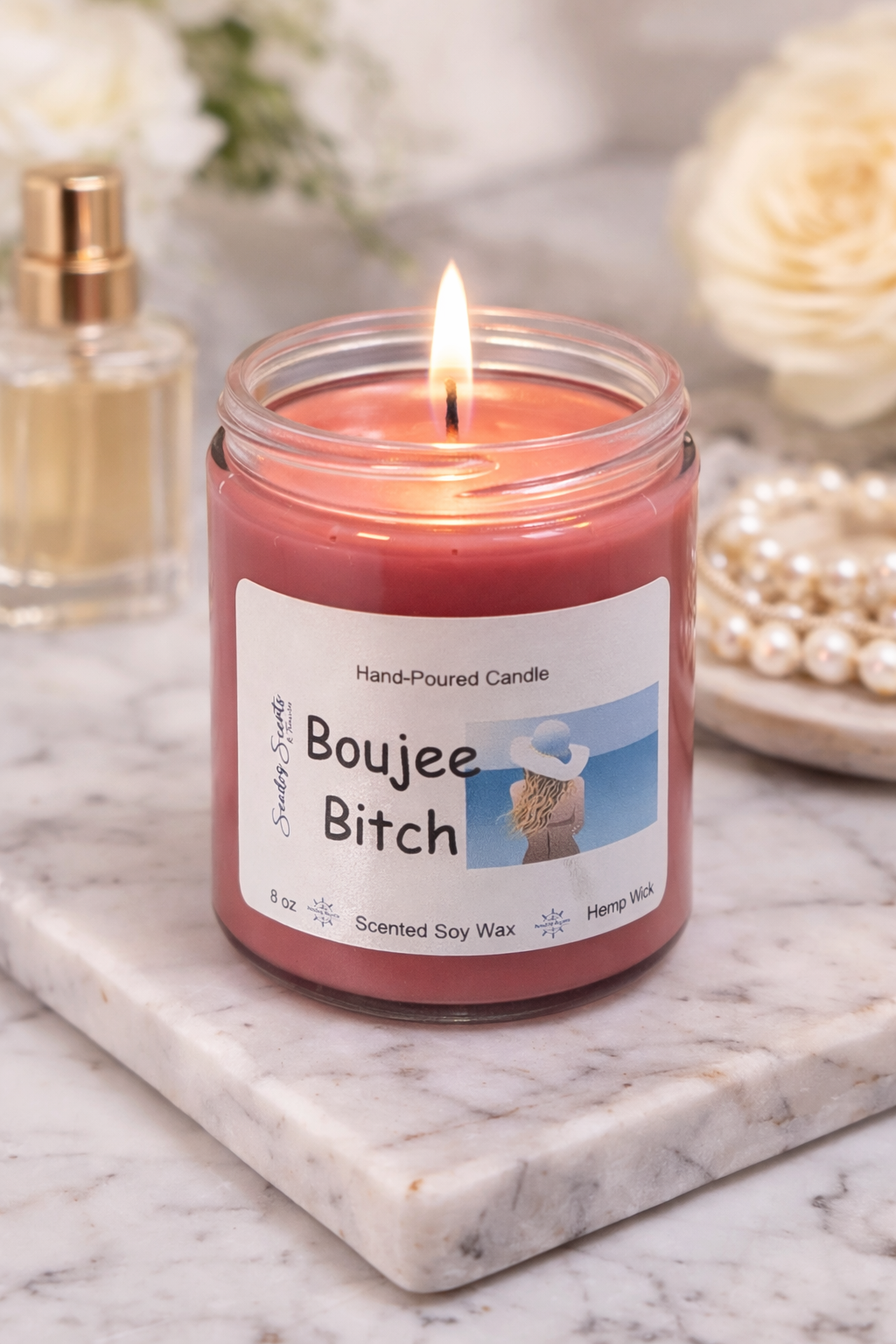 Boujee B!tch Soy Candle – Fresh Floral & Musk Luxury Scent