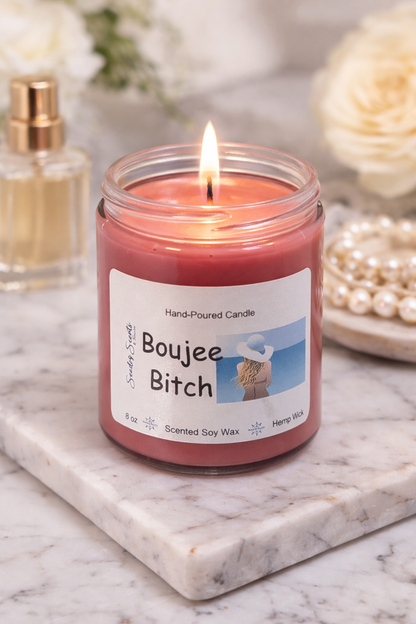 Boujee B!tch Soy Candle – Fresh Floral & Musk Luxury Scent