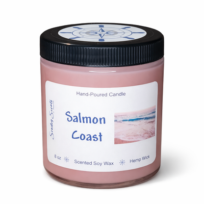 Salmon Coast Soy Candle – Fresh Coastal Citrus & Ocean Breeze Scent